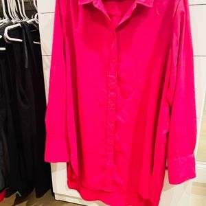 Banana Republic fuschia shirt dress